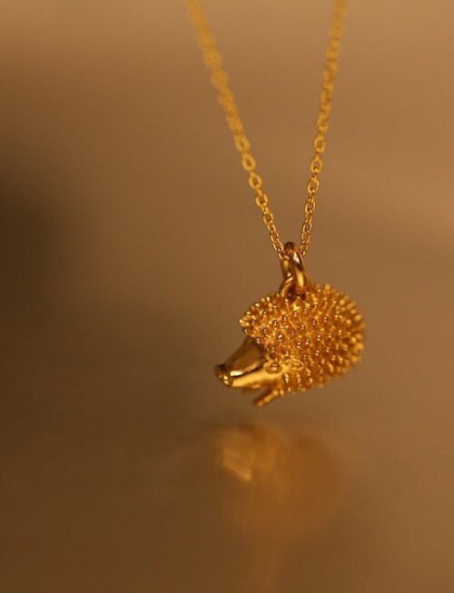 Hérisson - Gold hedgehog necklace