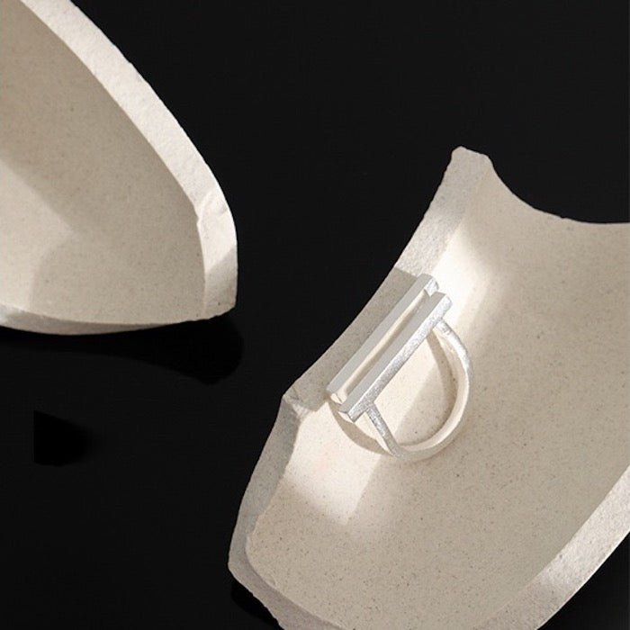Bold Minimalist Geometric Double Bar Ring - Image 7