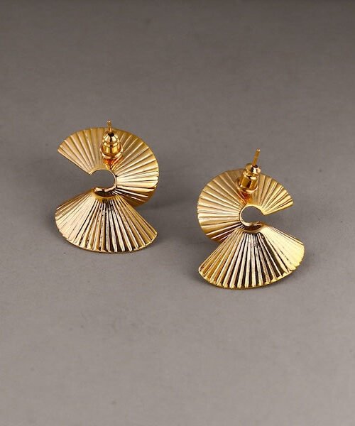 Geometric Design Fan Shape Earrings