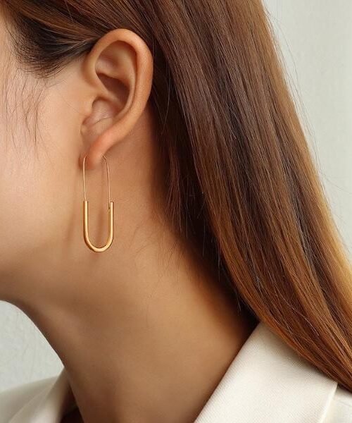 Minimal Design Paper Clip Hoop Earrings