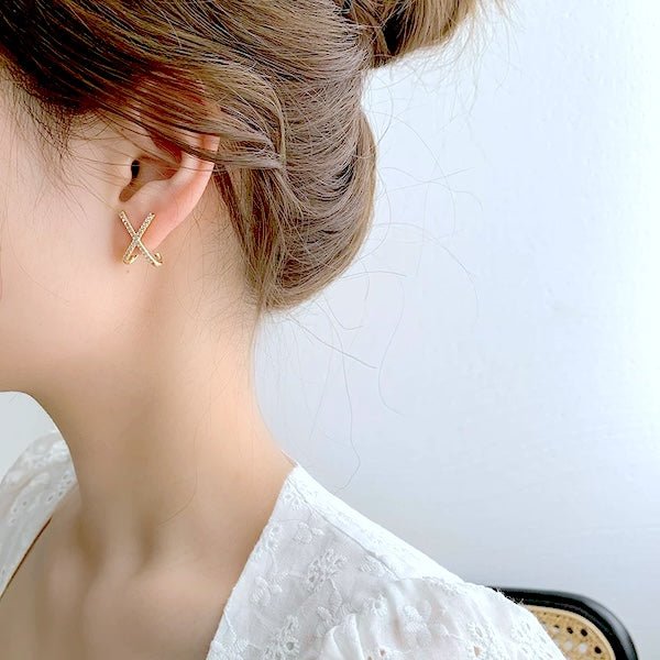 Minimalist Cross Sparkling Earrings - Image 6