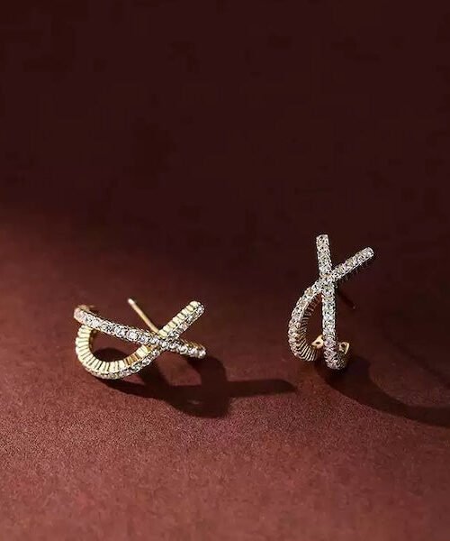 Minimalist Cross Sparkling Earrings