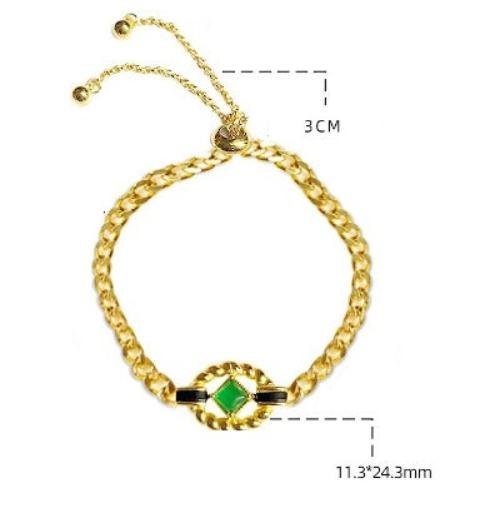 Luxurious Chain Bracelet with Green Onyx - Image 8