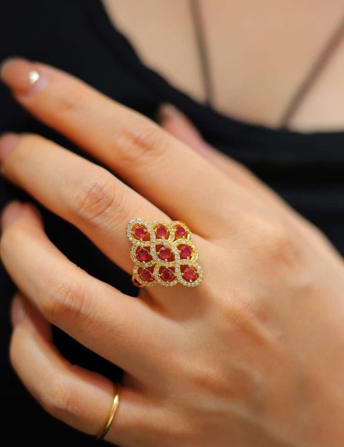 Real Ruby Royal Frame Ring-Adjustable