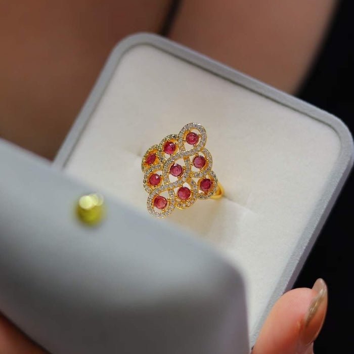 Real Ruby Royal Frame Ring-Adjustable - Image 4