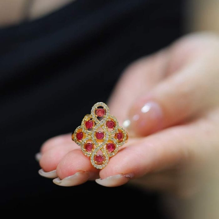 Real Ruby Royal Frame Ring-Adjustable - Image 6