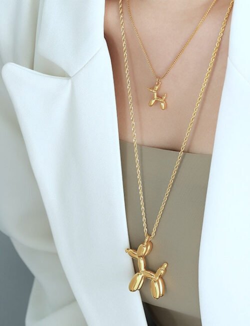 Cute Balloon Dog Pendant Necklace