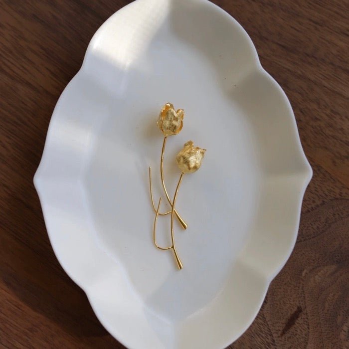 Unique Tulip Flower Longline Earrings - Image 8