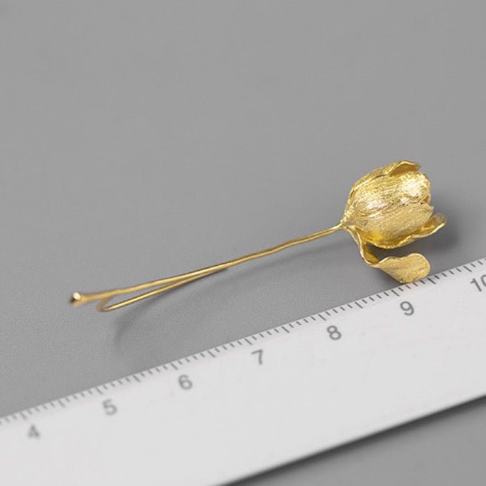 Unique Tulip Flower Longline Earrings - Image 6