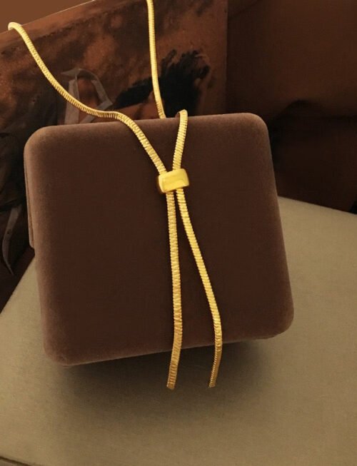 Minimalist Triangle Bone Chain Pull-Out Necklace