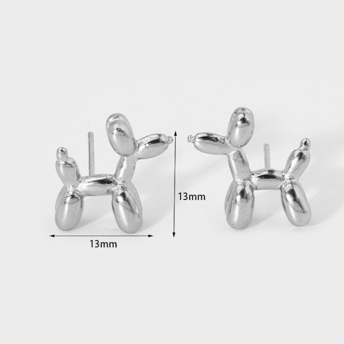 Cute Ballon Dog Small Ear Studs-Gold n Silver - Image 5