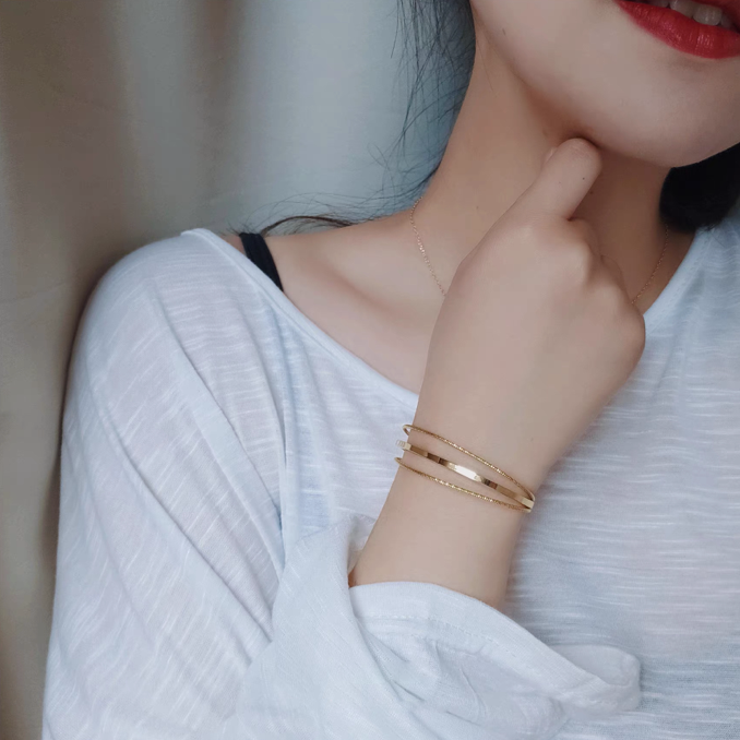 Minimalist Open Bangle Set ??Gold & Silver - Image 3