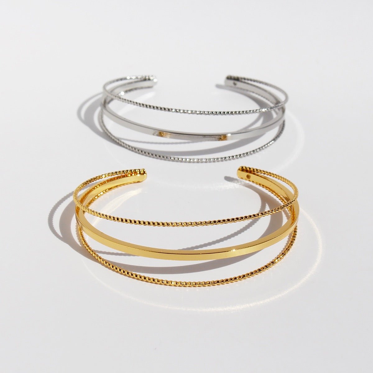 Minimalist Open Bangle Set ??Gold & Silver - Image 2