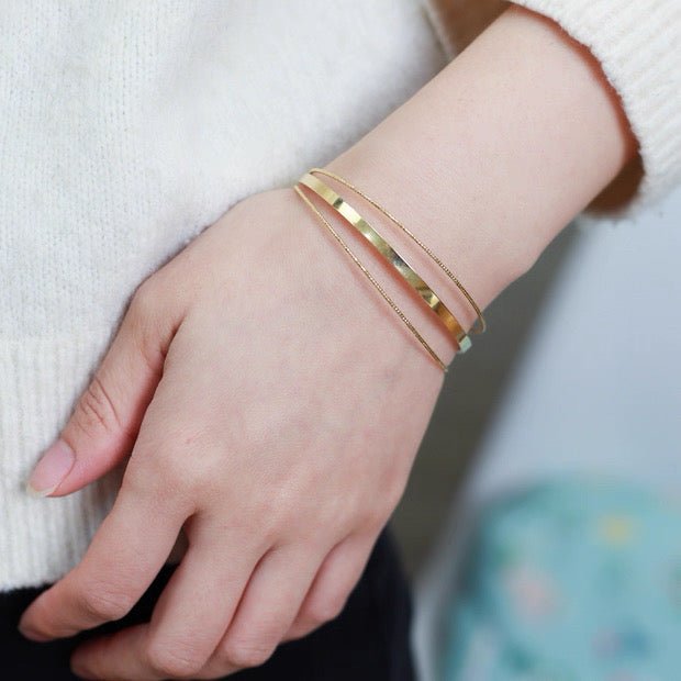 Minimalist Open Bangle Set ??Gold & Silver