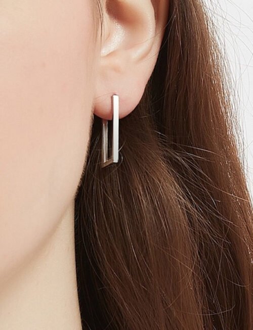 Hoop Square Minimalist Square Hoop Earrings
